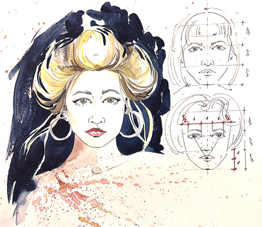 Fashion скетчинг акварелью. Пропорции лица - Куцае_0.png